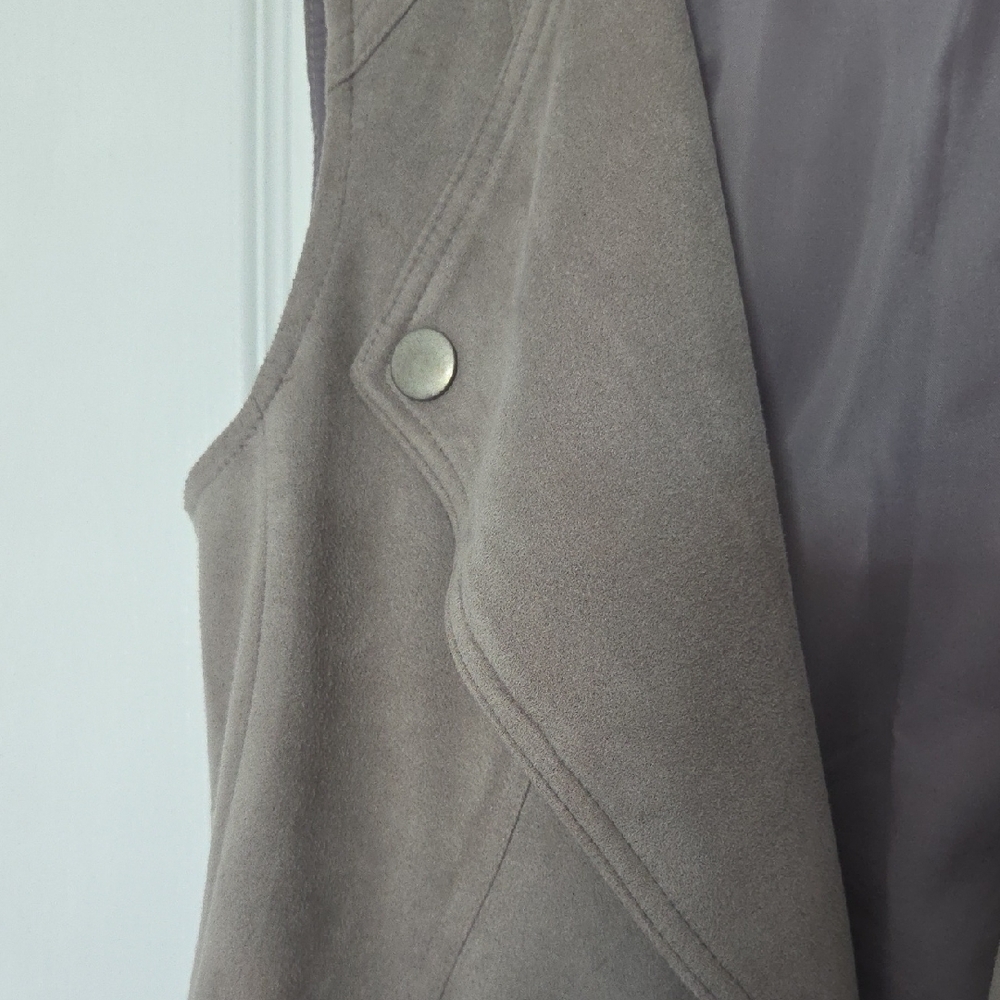 INC International Concepts Taupe Open Front Vest - Picture 3 of 4
